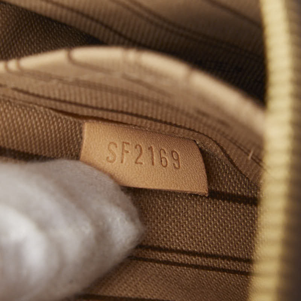 LOUIS VUITTON Brown Monogram Leather Neverfull Pouch - Picture 7 of 8